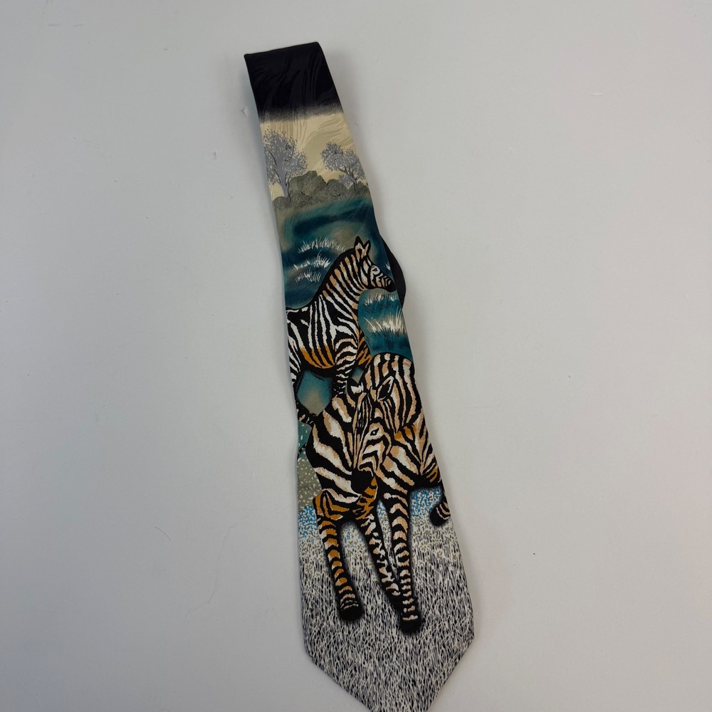 Keith Daniels Out of Africa Series 2 Zebra Silk Tie Limited Edition 3 of 10
